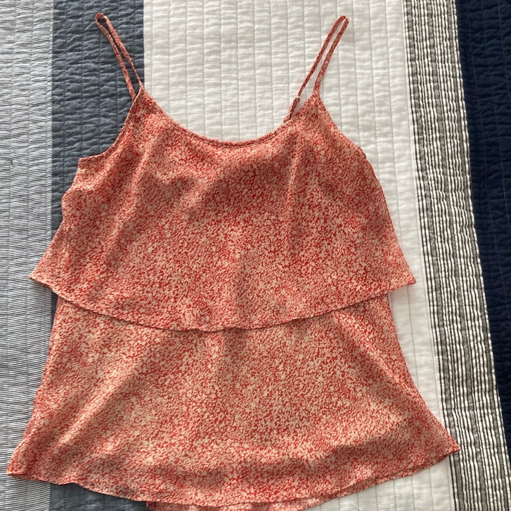 CAbi - Floral Red Tiered Camisole